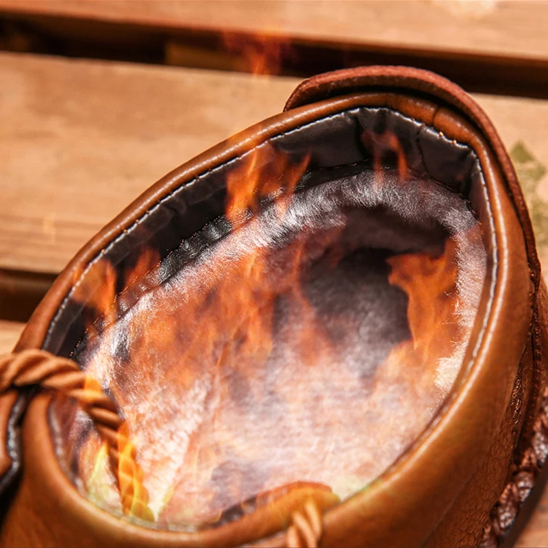 Новые мужские повседневные зимние ботинки ZFTL ручной работы на шнуровке теплые до