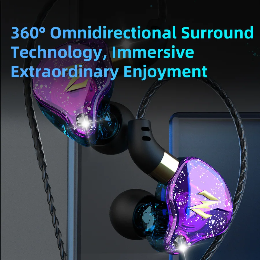 Новинка QKZ ZEN наушники HiFi бас двойные динамики проводные с микрофоном