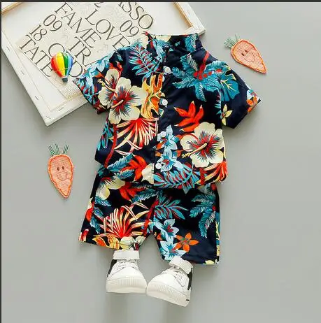 Комплект летней одежды для мальчиков новые детские комплекты маленьких Модная