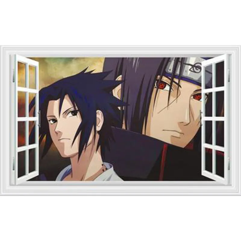 Аниме наклейка 90*60 см 3D обои с визуальным эффектом удзумаки итач Hatake Kakashi Obito Sasuke