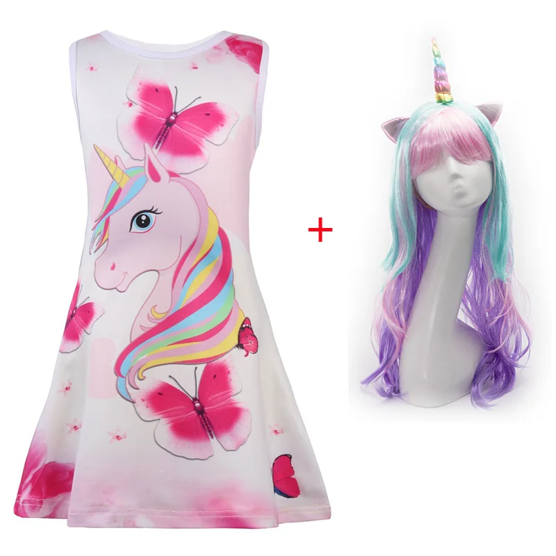 Детское летнее платье без рукавов с принтом бабочек и Единорогов | Детская одежда