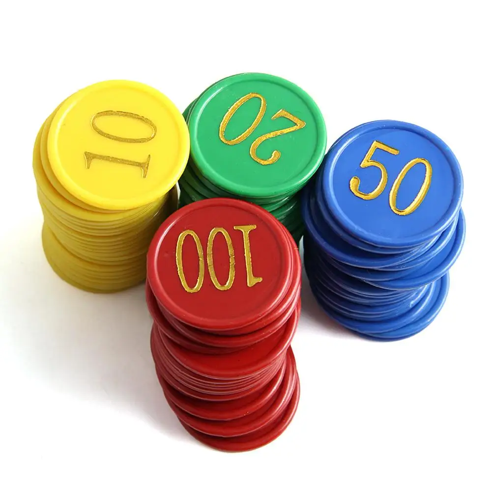 

Пластиковые покерные фишки Game Tokens золотые двусторонние цифровые покерные чипы
