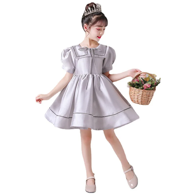 

Short Girls Formal Pageant Gowns Short Sleeve Kid Flower Girl Dresses Wedding Birthday Party Gown First Communion Birthday Gown