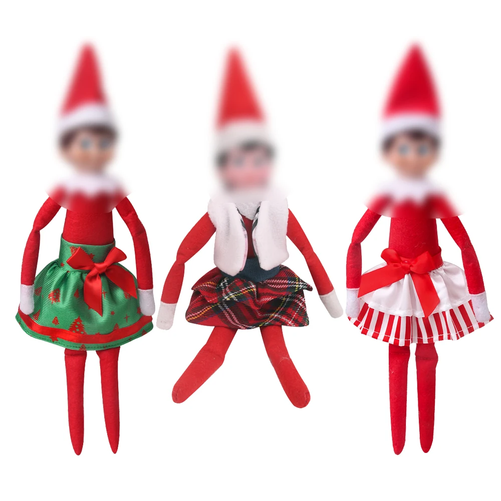 Christmas Elf Doll Clothes 3 Pcs/Set Robe Raincoat Skirt T-shirt Dress Toys For Children Accessories Gift （No Doll）m2 | Игрушки и