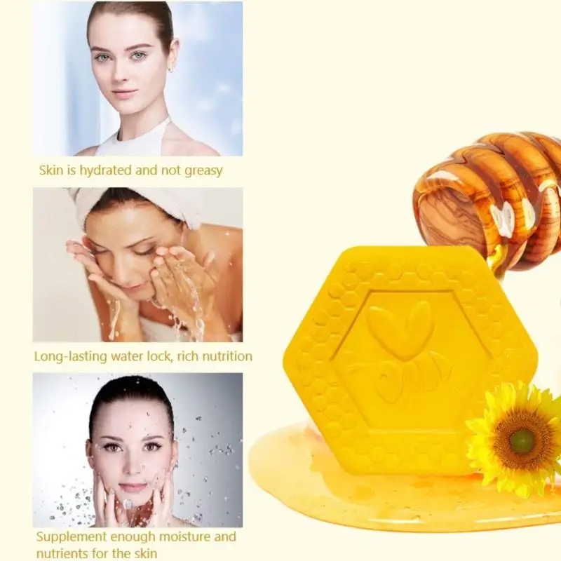 

1pcs Natural Honey Face Soap Skin Care Moisturizing Mites Remove Essential Oil Soap mydło мыло жидкое