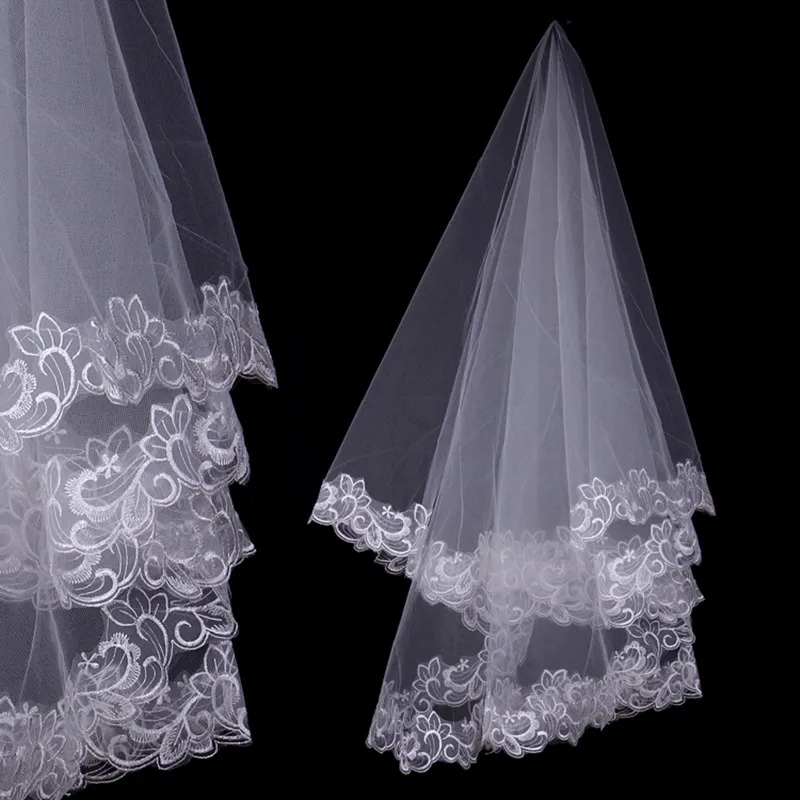 Однослойная Фата с кружевными краями | Свадьбы и торжества