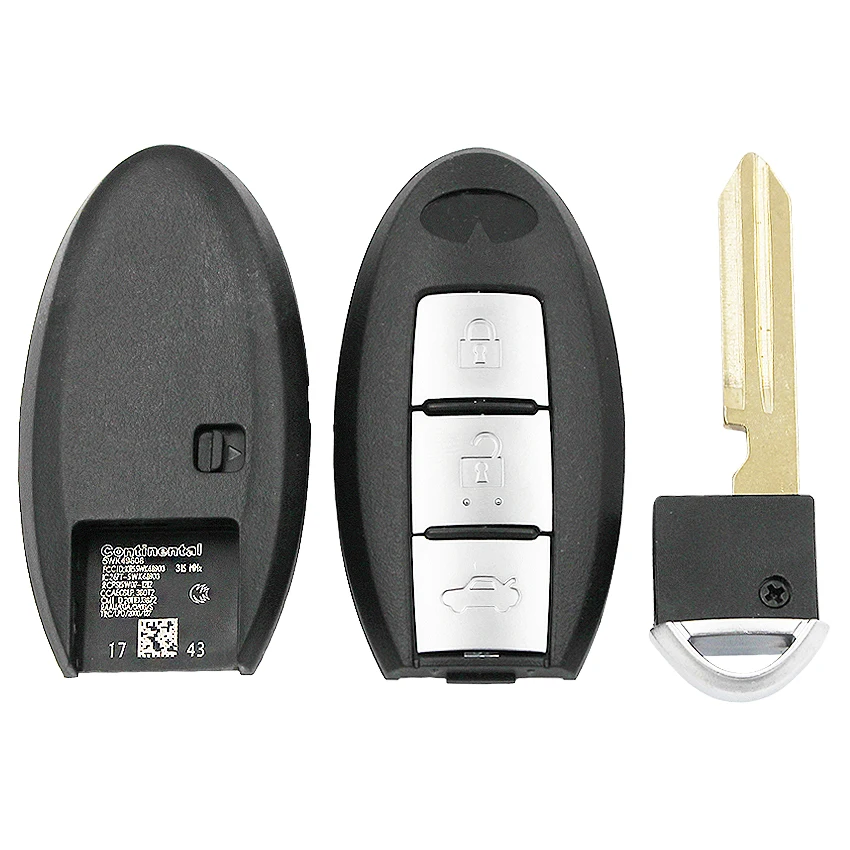 3 кнопки ключа автомобиля Пустой Брелок чехол для дистанционного Крышка INFINITI с