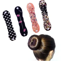fashion women sponge hair twist styling clip stick bun maker braid magic tool hair accessories floral polka dot female hairband