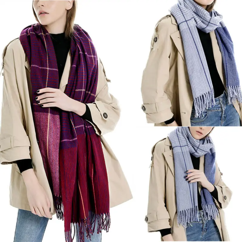 Модный теплый шарф в британском стиле шаль из искусственного кашемира с