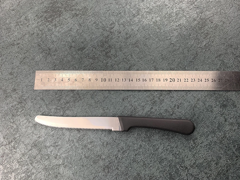 Нож из нержавеющей стали для стейка Рождественский ужин черная ручка столовая