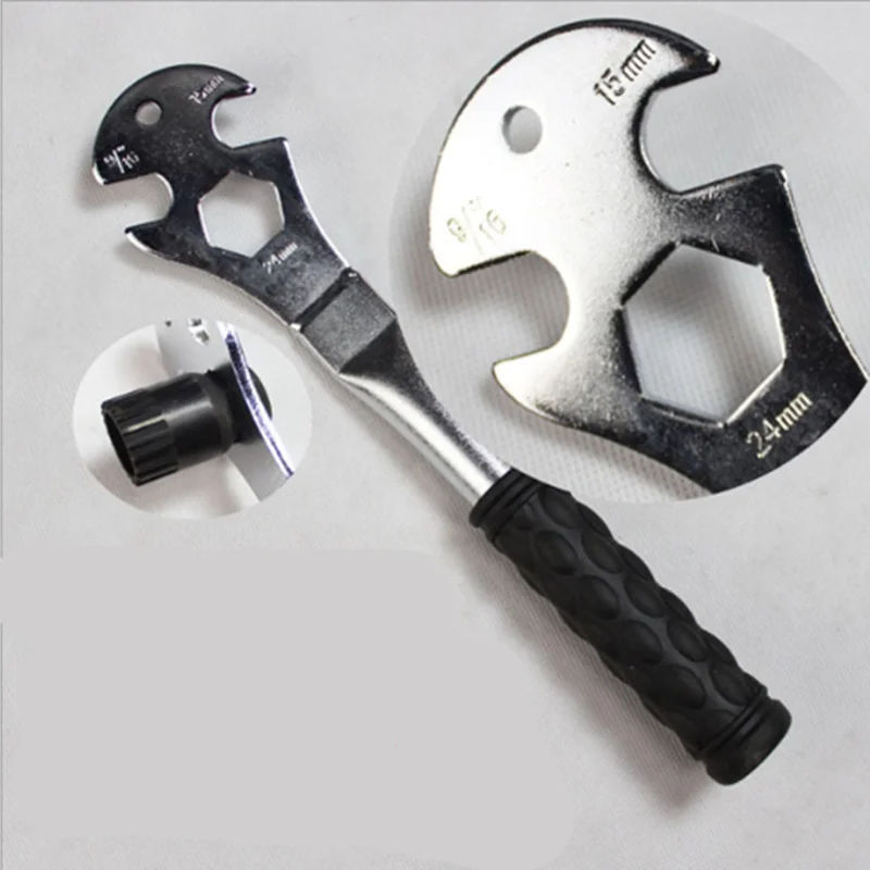 

3 In 1Bike 28cm Pedal Multi Wrench Heavy-Duty Spanner Repair Tool With Long Hand Comfortable Grip Feeling And Energy-savi