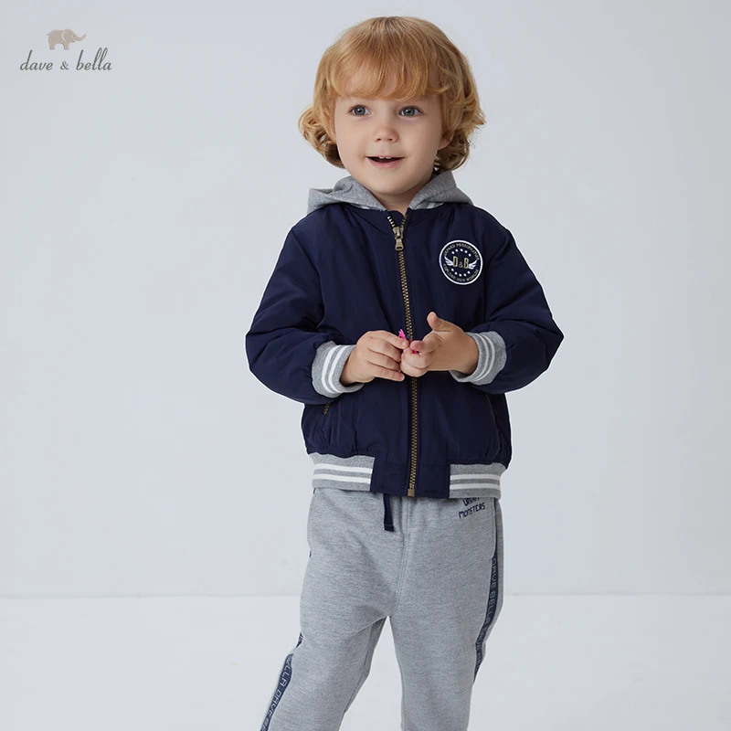 

Модное зимнее пальто с капюшоном для маленьких мальчиков DBS15497, детские топы с капюшоном для мальчиков, верхняя одежда для малышей