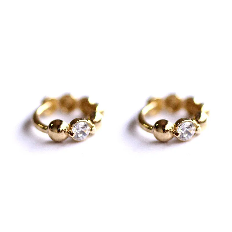 

925 Sterling Silver Super Small Ear Bone Zircon Fresh Korean Mini Stud Earrings For Women's Cute Earings Gothic Unusual Jewelry