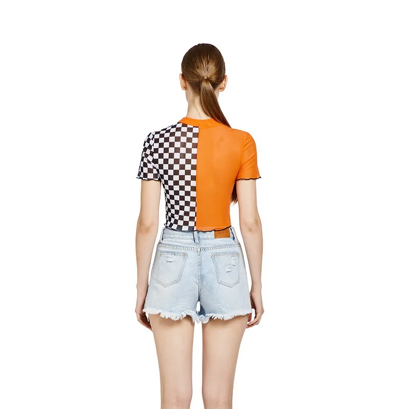 

2021 T Shirt Women Fashion Casual O Neck See Through Transparent Mesh Tops Sexy Slim Streetwear Short T Shirt