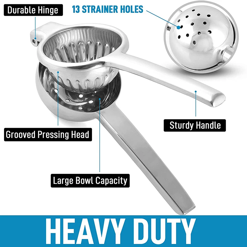 Premium Stainless Steel Lemon Squeezer Heavy Duty Solid Metal Bowl Manual Citrus Press Juicer Lime Kitchenware | Дом и сад