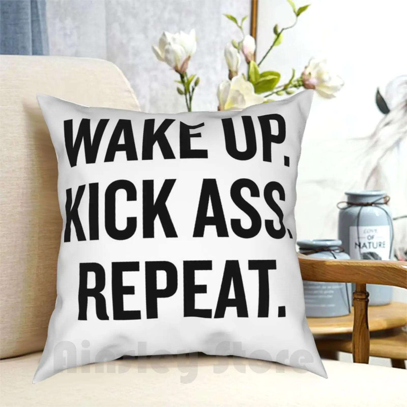 

Просыпайтесь. Пинать задницу. Чехол-Подушка с рисунком домашняя мягкая искусственная Обложка Пробуждение откидная задняя крышка забавная ...