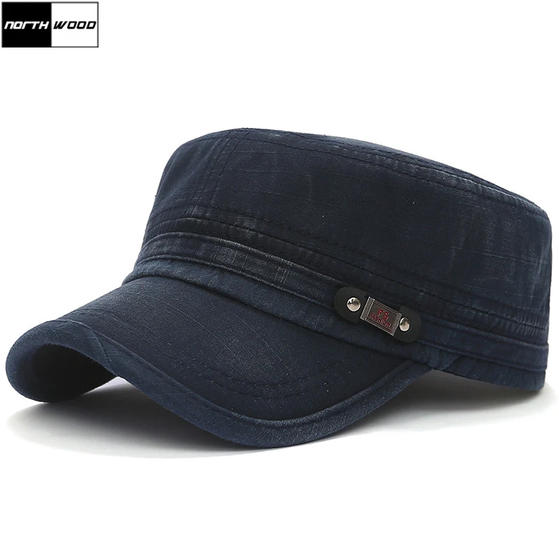 [NORTHWOOD] Высокое Качество Хлопок Военные Шапки Для Мужчин Женщин с Плоским Верхом