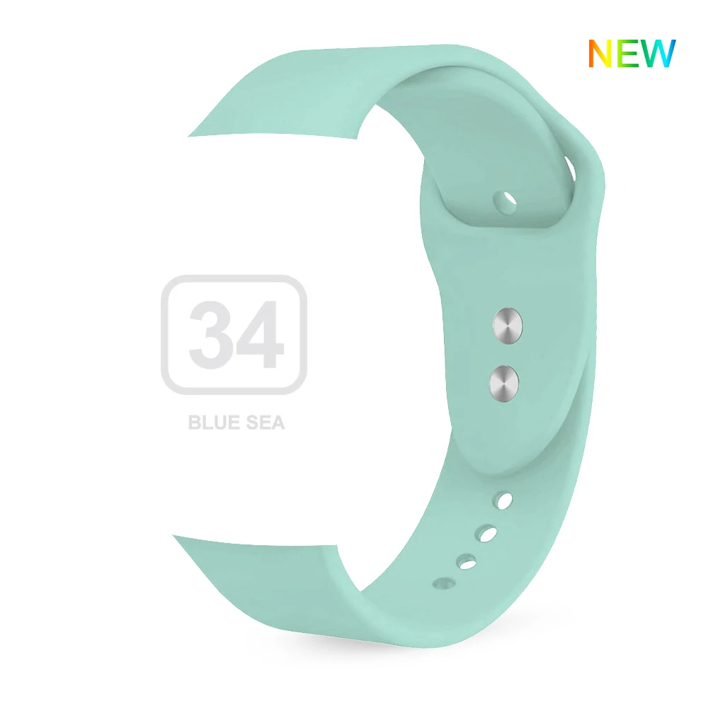 Мягкий силиконовый сменный спортивный ремешок для 38 мм Apple Watch Series1 2 3 4 5 42 мм наручный браслет ремешок для iWatch Sports Edition - Цвет ремешка: Blue sea