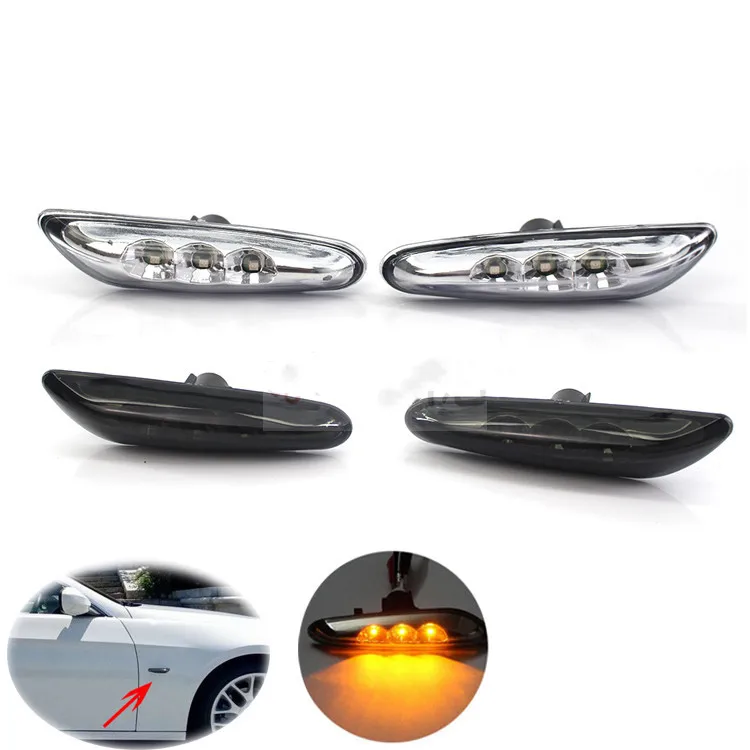 

RQXR Led side turn signal fender light for BMW 3 series e46 e90 e92 e93 e87, 2pcs