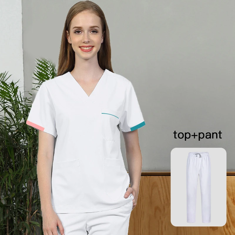 Униформа унисекс с коротким рукавом и V-образным вырезом | Тематическая одежда