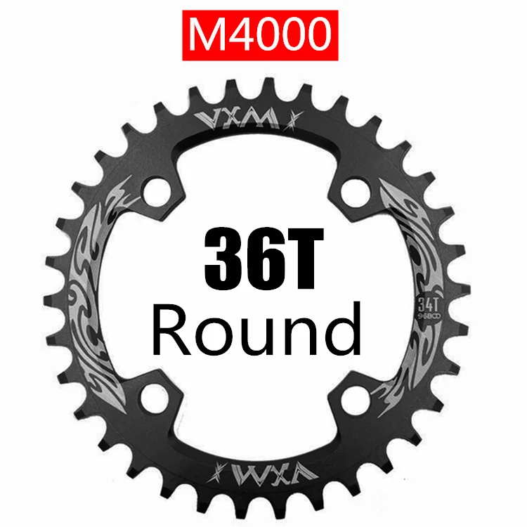 Black 36T Round VXM Велосипедная кривошипная и цепная цепь VXM 96BCD 32 T/34 T/36 T/38 T круглая узкая широкая цепь MTB дорожный велосипед шатун бензопилы запчасти для велосипеда - Цвет: Black 36T Round VXM