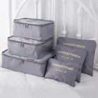 6 PCS дорожная сумка для хранения вещей для одежды опрятный Органайзер шкаф для одежды костюм чехол сумка для отдыха на открытом воздухе, сумка-Органайзер чехол обуви Упаковка Куб мешок