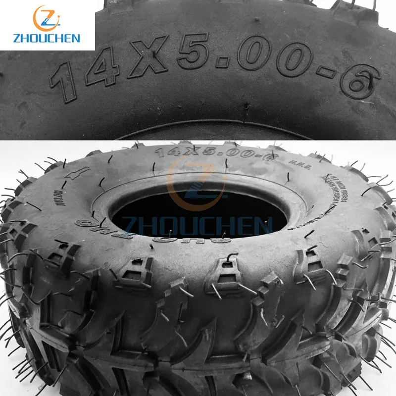 6 дюймов ATV шины 14x5. 00-6 четыре колеса vehcile для 50cc 70cc 110cc маленький ATV передние или задние колеса Quad Багги косилка Go-kart багги