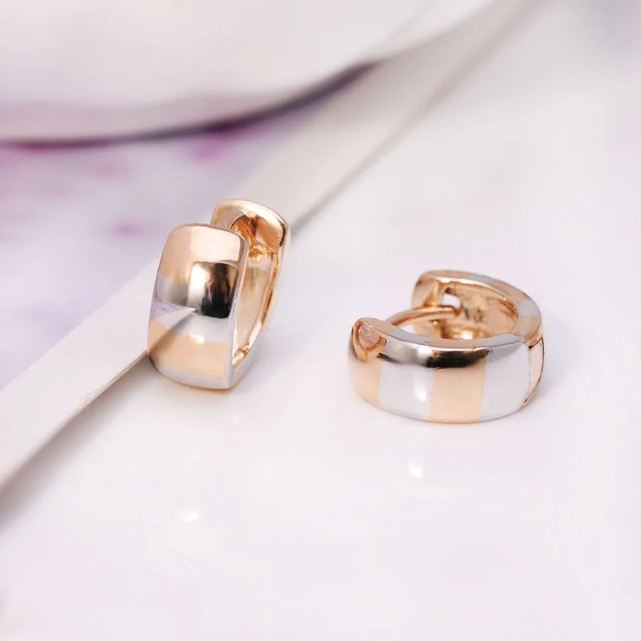 MxGxFam гладкие серьги-кольца для женщин без камня классический стиль смешанные 18 k