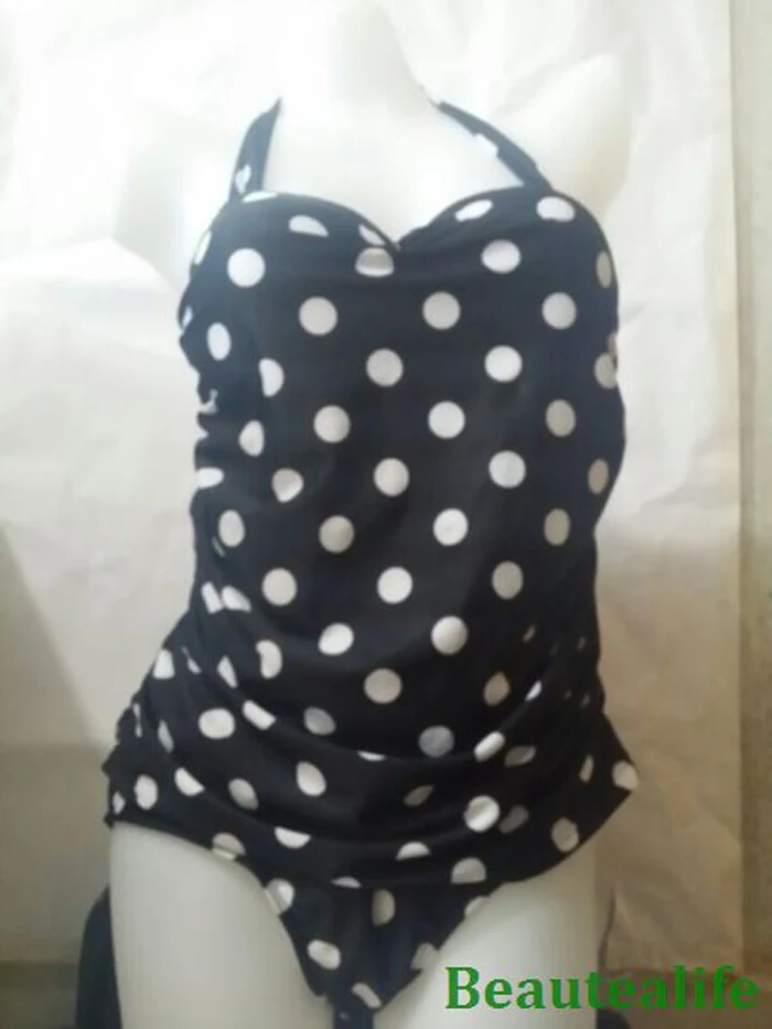 Сексуальный цельный купальник в горошек большого размера Женский монокини с