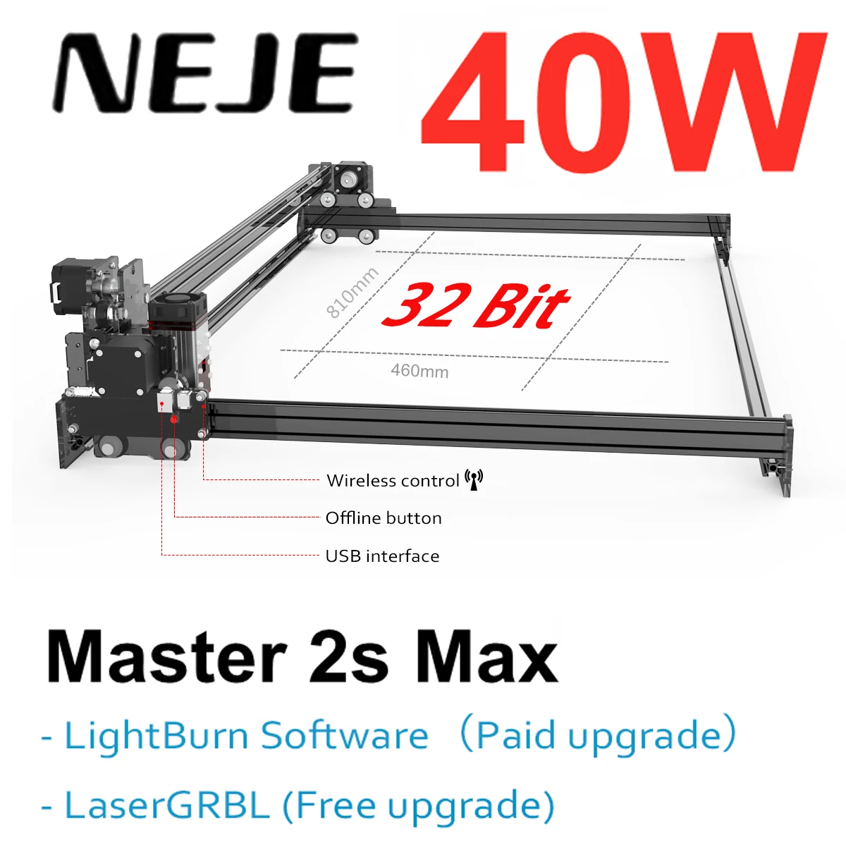 Лазерный гравировальный станок NEJE Master 2S Max 40 Вт лазерный резак GRBL с беспроводным