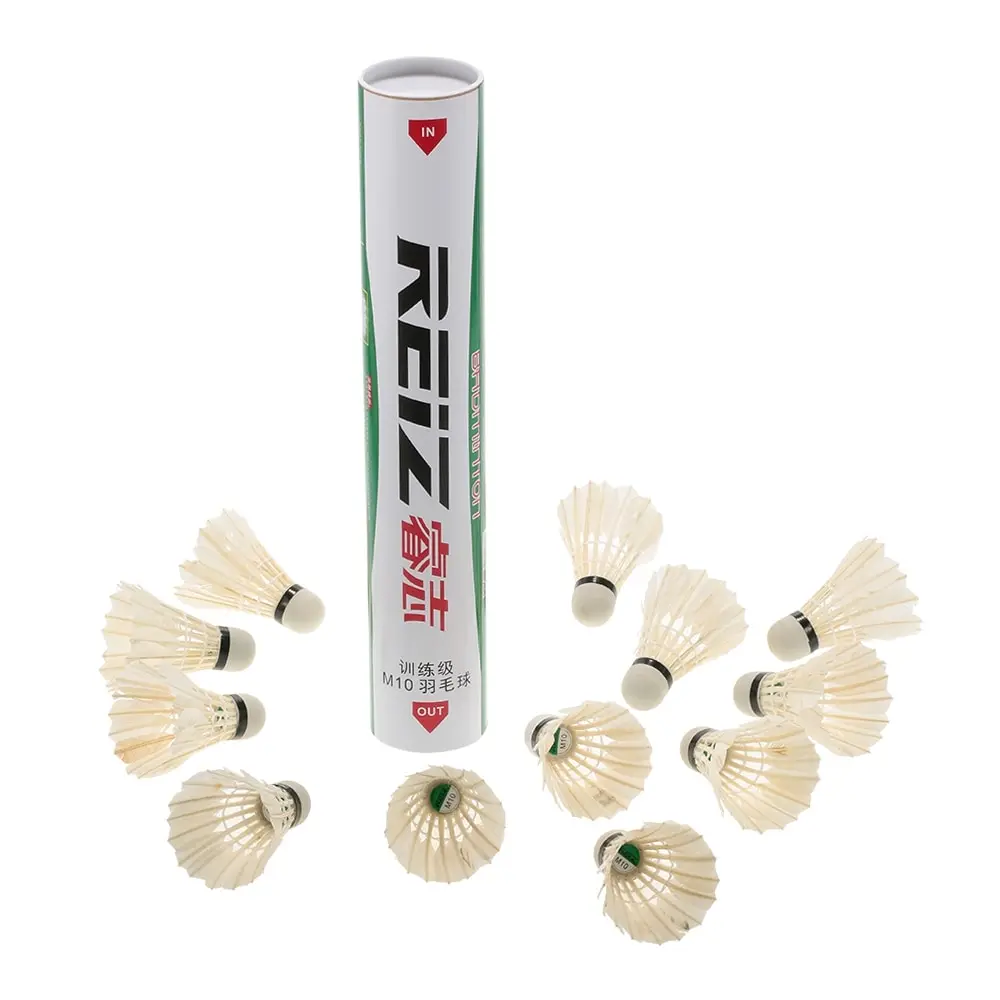 

12 шт Badmintons утка/гусиное перо петух/пена головы челнок петухи Воланы набор Бадминтон мяч игра с трубкой для хранения