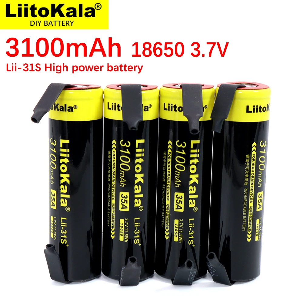 Подлинный / оригинальный новый LiitoKala Lii-31S 18650 аккумулятор 3 7 В литий-ионный 3100 мА 35A