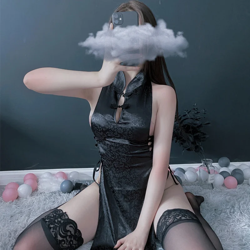 Жаккардовое Бандажное платье с разрезом пикантное традиционное китайское