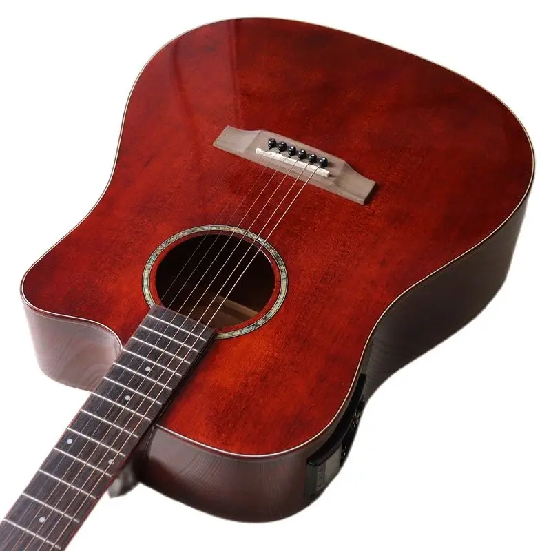 41 zoll vintage farbe elektrische akustische gitarre massive fichten holz top 6 string folk gitarre mit eq tuner funktion гита