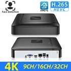 Видеорегистратор H.265 Max 4K CCTV NVR, устройство для обнаружения лиц, 91632 канала, 4K5 Мп2 МП, датчик движения, P2P XMEYE NVR, для камеры POE