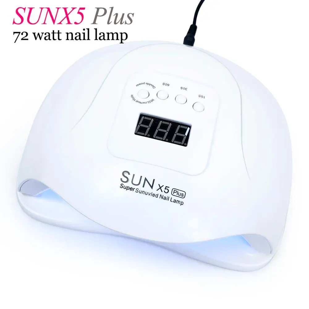 SUNX5 плюс 72 Вт Сушилка для ногтей УФ светодиодный лампа для ногтей Гель-лак леча светильник с нижней 30/60 s таймер ЖК-дисплей подсветка витрины для лака для ногтей, сушилка