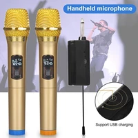 new wireless microphone speaker system handheld mic cordless 2 mics player with mini digital receiver for bar show perform