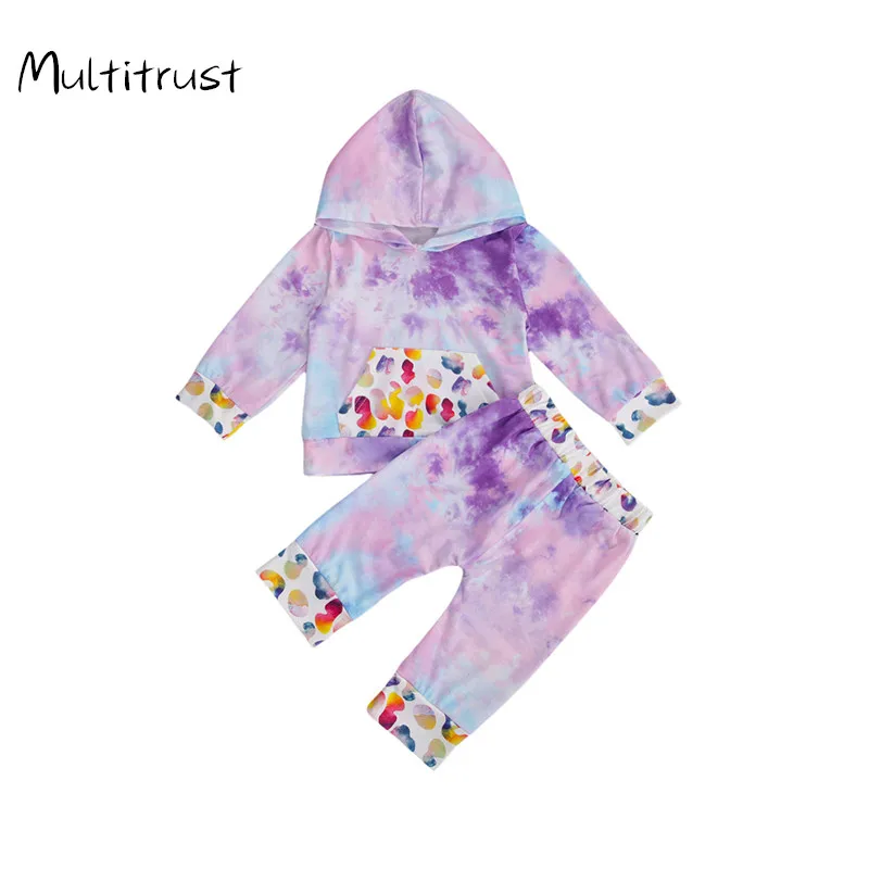 

Newborn Baby Boys Girls Cotton Clothes Fall Autumn Long Sleeve Hooded Tops+Pants Outfits Toddler Baby Tie-Dye Clothes 0-24M