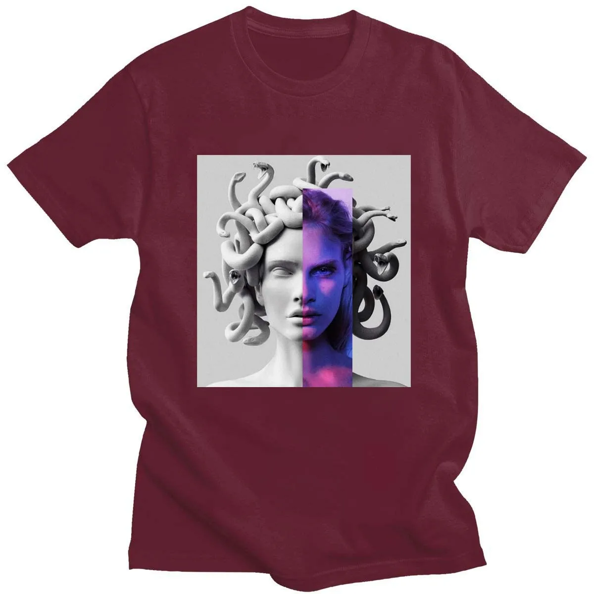 

Summer Unisex Medusa3D Printed Harajuku T-Shirt 14 Color Large Size Loose Cotton Round Neck Top Art Aesthetic Short Sleeve