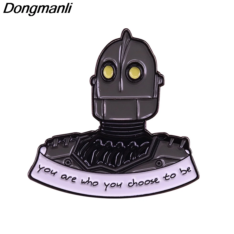 P4799 Dongmanli The Iron Giant Enamel Pins Brooches for Women Fashion Lapel  Backpack Bags Badge Gifts Movie Jewelry