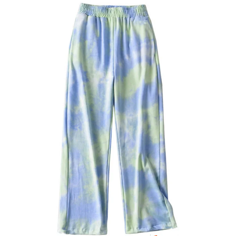 

Tie-dyed Wide-leg Pants Women Casual New Summer Y2K Pants Loose Wide-leg Pants Trousers High-waist Straight-leg Pants Trousers
