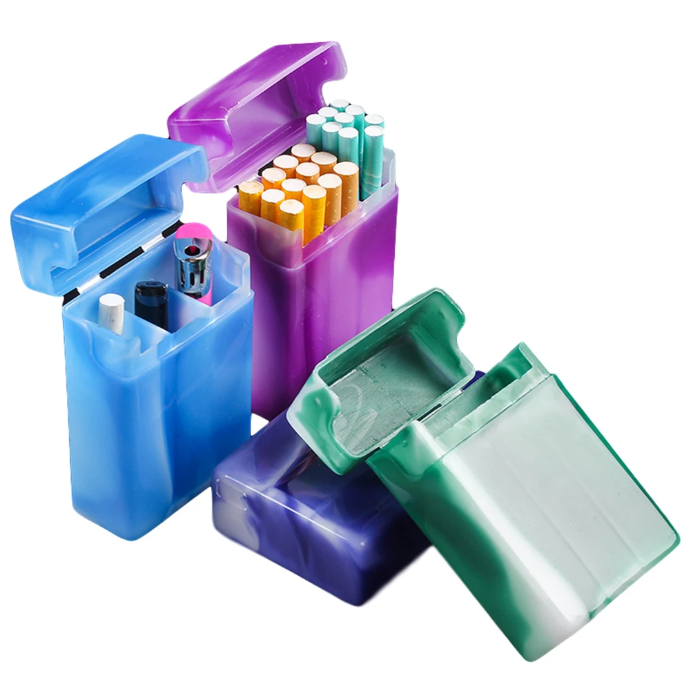 

Sigarettenkoker Met Vakken Draagbare Plastic Sigarettenkoker Doos Sigaret Opbergdoos Houder Willekeurige Kleur Drop Shipping New