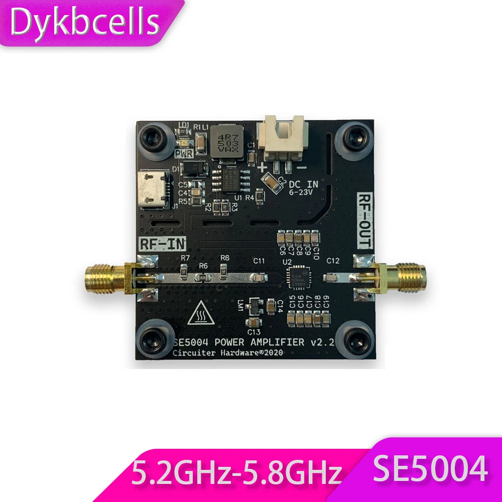 

Dykbcells SE5004 5200 МГц-5800 МГц 5,8 Г 5,2 г 1 Вт 30 дБм RF усилитель мощности для любительского радио wifi глушитель Shielder 12 В 24 В DC
