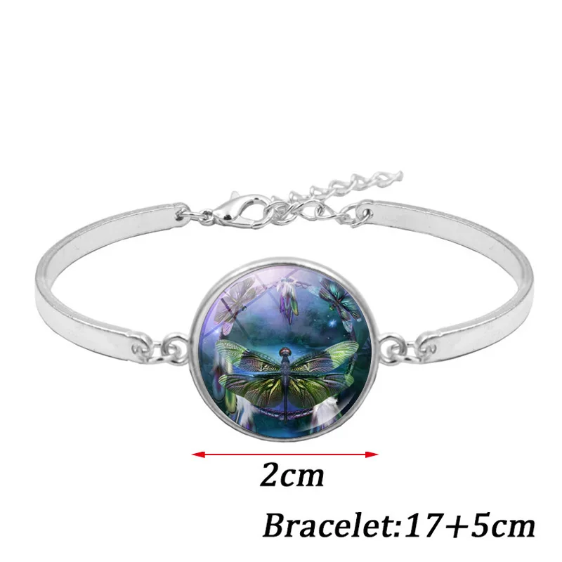 Красивая стрекоза фото стеклянный кабошон Модный Ювелирный Набор цепочка