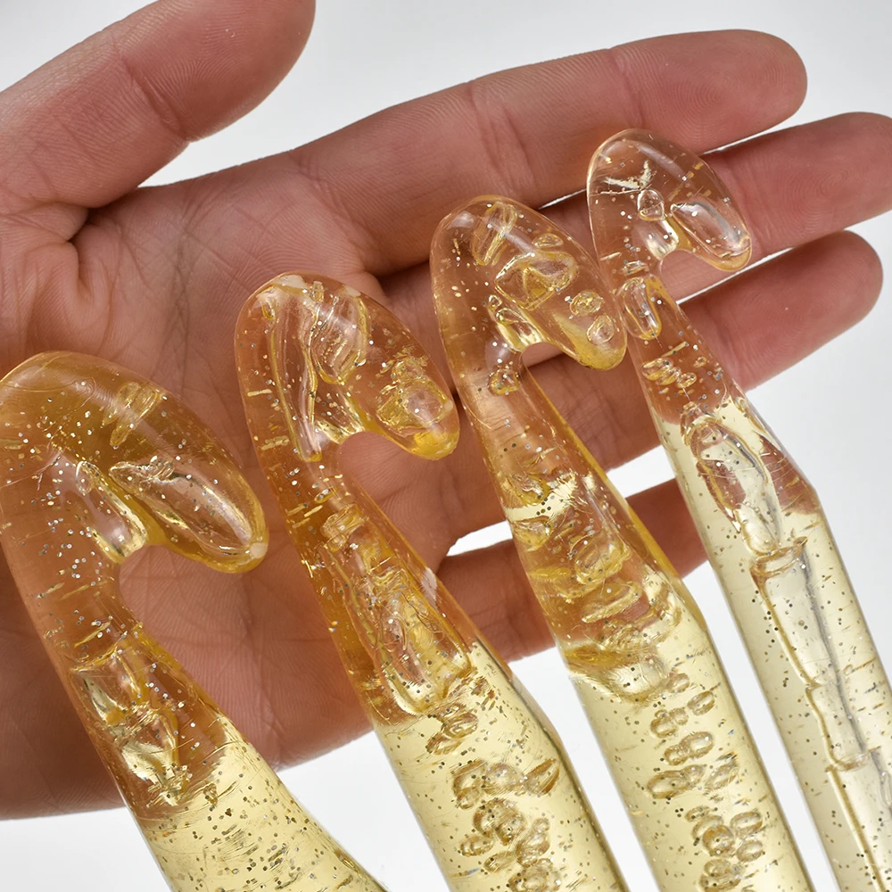 4 шт./компл. новый стиль Набор вязаных крючком игл с кристаллами застежкой