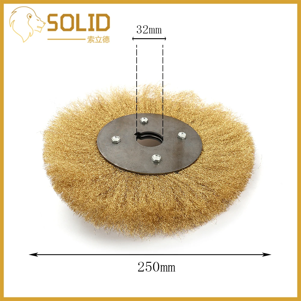 Латунные проволочные колеса 150/200/250 мм плоские латунные стальные щетки для