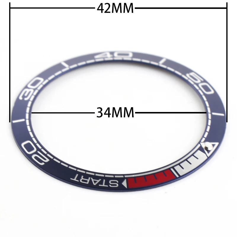 

42-34mm Blue Aluminum Insert Dial for Omega Bezel Seamaster 600 Watch Face Planet Ocean Man Replace Accessories Parts Ring