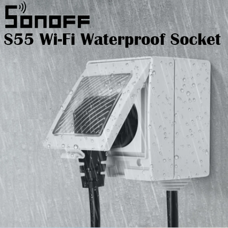 Sonoff S55 UK/AU/US/FR/DE/ZA Многоуровневая Водонепроницаемая Wifi умная розетка работает с Alexa