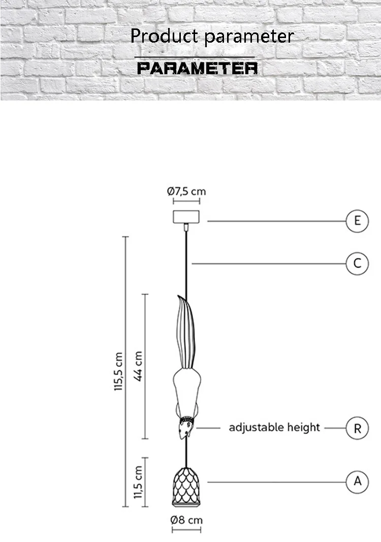 Светодиодные подвесные светильники в скандинавском стиле из смолы виде белки