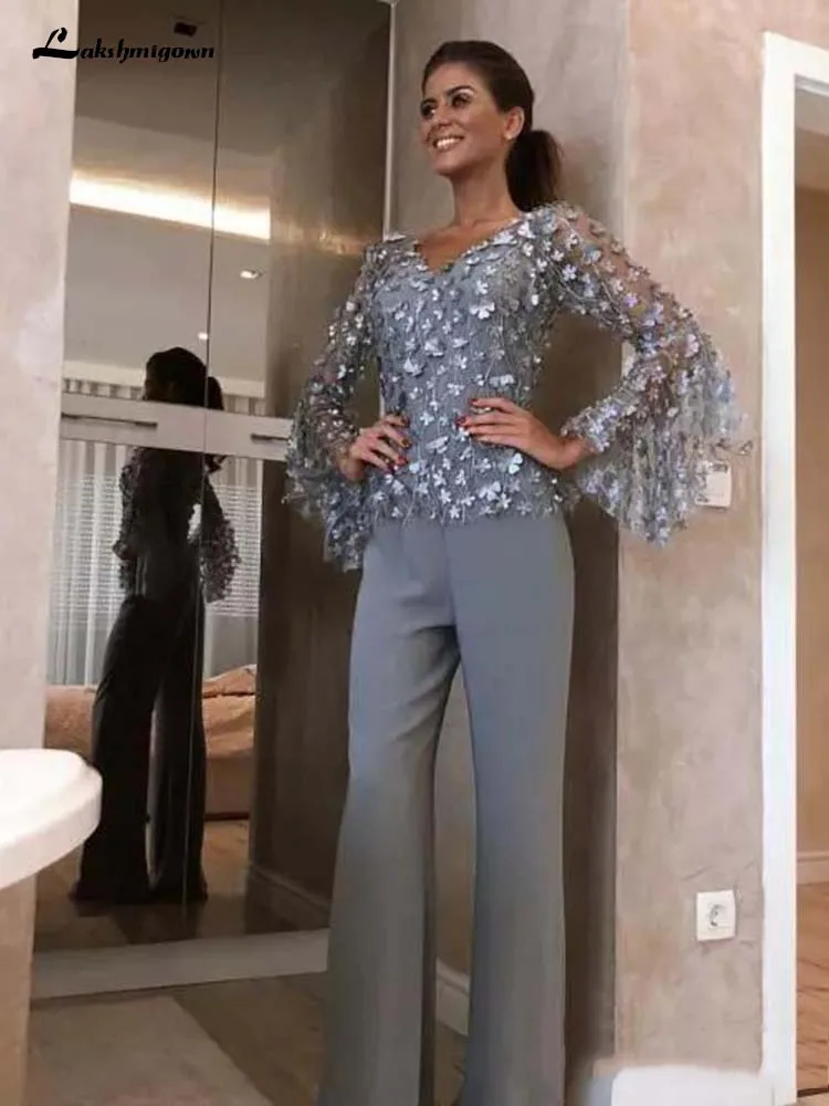 Цвета: золотистый Серебристый Серый вечернее платье из кружева брючные костюмы